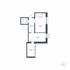 ЖК «Цветочный город», планировка 2-комнатной квартиры, 58.10 м²