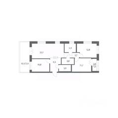 ЖК «NEWПИТЕР», планировка 3-комнатной квартиры, 86.05 м²