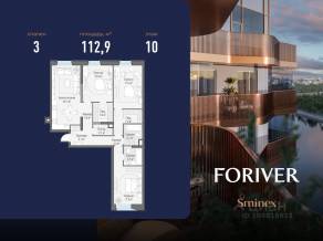ЖК «Квартал Foriver», планировка 3-комнатной квартиры, 112.90 м²