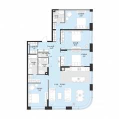 ЖК «Садовническая 69», планировка 4-комнатной квартиры, 169.83 м²