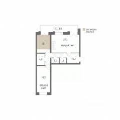 ЖК «NEWПИТЕР», планировка 2-комнатной квартиры, 96.00 м²