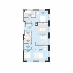 ЖК «Садовническая 69», планировка 3-комнатной квартиры, 106.23 м²