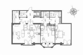 МЖК «Del'Arte», планировка 3-комнатной квартиры, 148.00 м²