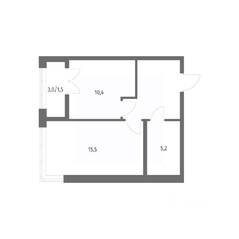 ЖК «NEWПИТЕР», планировка 1-комнатной квартиры, 40.80 м²