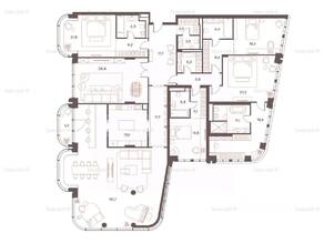 Апарт-комплекс «Саввинская, 27», планировка 6-комнатной квартиры, 337.30 м²