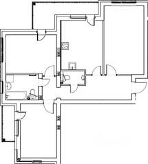 МЖК «Ванино», планировка 3-комнатной квартиры, 79.70 м²