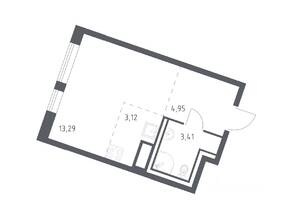 ЖК «Квартал Лаголово», планировка студии, 24.77 м²