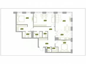 ЖК «Собрание клубных домов West Garden», планировка 4-комнатной квартиры, 136.50 м²