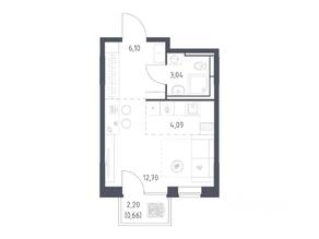 ЖК «Богдановский Лес», планировка студии, 26.59 м²