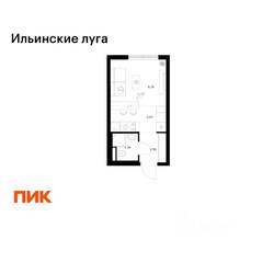 ЖК «Ильинские луга», планировка студии, 20.10 м²