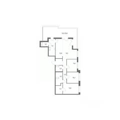 ЖК «Парусная 1», планировка 4-комнатной квартиры, 107.40 м²