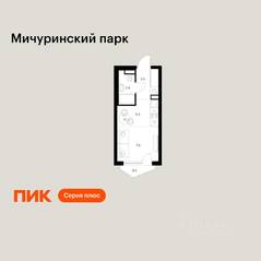 ЖК «Мичуринский парк», планировка студии, 20.20 м²