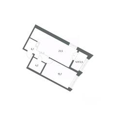 ЖК «NEWПИТЕР», планировка 1-комнатной квартиры, 51.98 м²