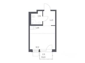 ЖК «Новое Внуково», планировка студии, 23.44 м²