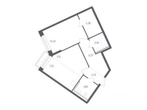 ЖК «Рублевский Квартал», планировка 1-комнатной квартиры, 47.70 м²