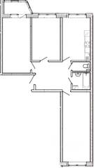 ЖК «ТриДевяткино царство», планировка 3-комнатной квартиры, 75.10 м²
