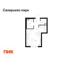 ЖК «Саларьево парк», планировка студии, 28.10 м²