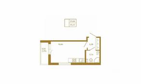 МЖК «Новая история», планировка студии, 25.43 м²