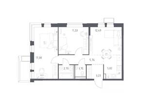 ЖК «Егорово Парк», планировка 2-комнатной квартиры, 60.29 м²