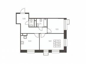 ЖК «Новая Ивантеевка», планировка 2-комнатной квартиры, 58.00 м²