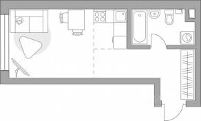 ЖК «Тринити-3», планировка студии, 30.02 м²