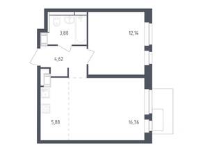 ЖК «Пятницкие Луга», планировка 1-комнатной квартиры, 42.20 м²