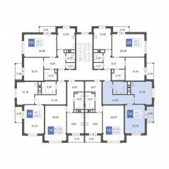 ЖК «Ново-Никольское», планировка 1-комнатной квартиры, 44.70 м²