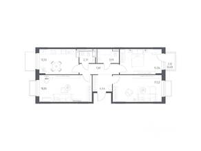 ЖК «Томилино Парк», планировка 3-комнатной квартиры, 78.80 м²