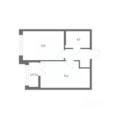 ЖК «NEWПИТЕР», планировка 1-комнатной квартиры, 38.50 м²