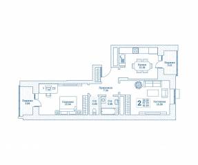 ЖК «Новоград Монино», планировка 2-комнатной квартиры, 61.20 м²