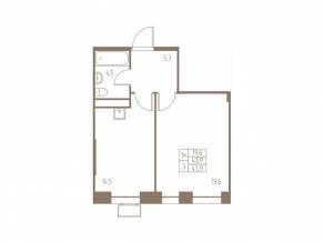 ЖК «Фабрикант», планировка 1-комнатной квартиры, 43.90 м²