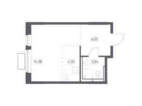 ЖК «Новое Видное», планировка студии, 26.80 м²