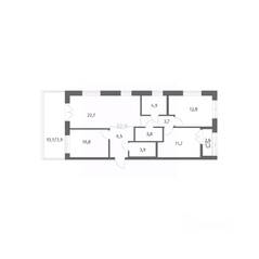 ЖК «NEWПИТЕР», планировка 3-комнатной квартиры, 86.05 м²