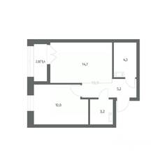 ЖК «NEWПИТЕР», планировка 1-комнатной квартиры, 40.71 м²
