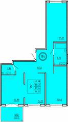 МЖК «Образцовый квартал 16», планировка 3-комнатной квартиры, 87.47 м²