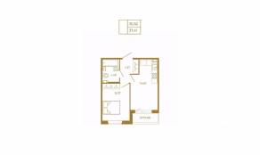 МЖК «Новая история», планировка 1-комнатной квартиры, 37.41 м²