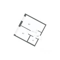 ЖК «NEWПИТЕР», планировка 1-комнатной квартиры, 36.62 м²