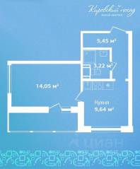 ЖК «Кировский Посад», планировка 1-комнатной квартиры, 32.40 м²