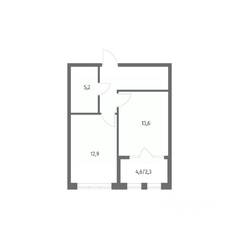 ЖК «NEWПИТЕР», планировка 1-комнатной квартиры, 42.50 м²