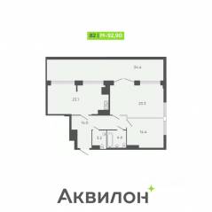 ЖК «Tesoro», планировка 3-комнатной квартиры, 92.90 м²