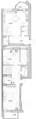 ЖК «Байрон», планировка 2-комнатной квартиры, 109.30 м²