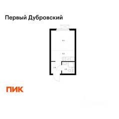 ЖК «Первый Дубровский», планировка студии, 19.60 м²