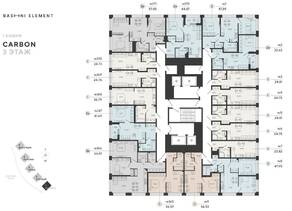 ЖК «Bashni Element», планировка студии, 36.79 м²