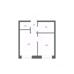 ЖК «NEWПИТЕР», планировка 1-комнатной квартиры, 36.60 м²