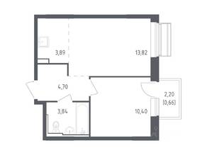 ЖК «Рублевский Квартал», планировка 1-комнатной квартиры, 37.31 м²