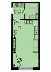 ЖК «Pixel», планировка студии, 32.90 м²