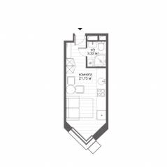 Апарт-комплекс «CitiMix Новокосино», планировка студии, 25.05 м²