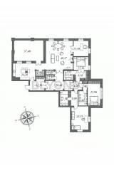МЖК «Del'Arte», планировка 4-комнатной квартиры, 244.90 м²