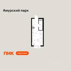 ЖК «Амурский парк», планировка студии, 19.20 м²