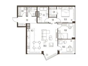 ЖК «High Life», планировка 4-комнатной квартиры, 106.40 м²